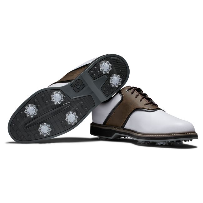 Scarpe Golf Chiodate Footjoy Originali Uomo Bianche Marroni | QXPYTZL-01