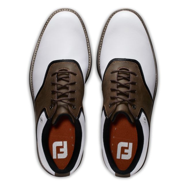 Scarpe Golf Chiodate Footjoy Originali Uomo Bianche Marroni | QXPYTZL-01