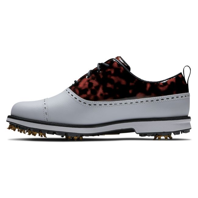 Scarpe Golf Chiodate Footjoy Premiere Series - Cap Punta Donna Bianche Nere | YNIEGUC-61