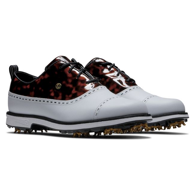 Scarpe Golf Chiodate Footjoy Premiere Series - Cap Punta Donna Bianche Nere | YNIEGUC-61