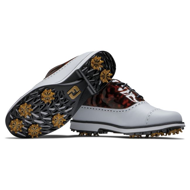 Scarpe Golf Chiodate Footjoy Premiere Series - Cap Punta Donna Bianche Nere | YNIEGUC-61