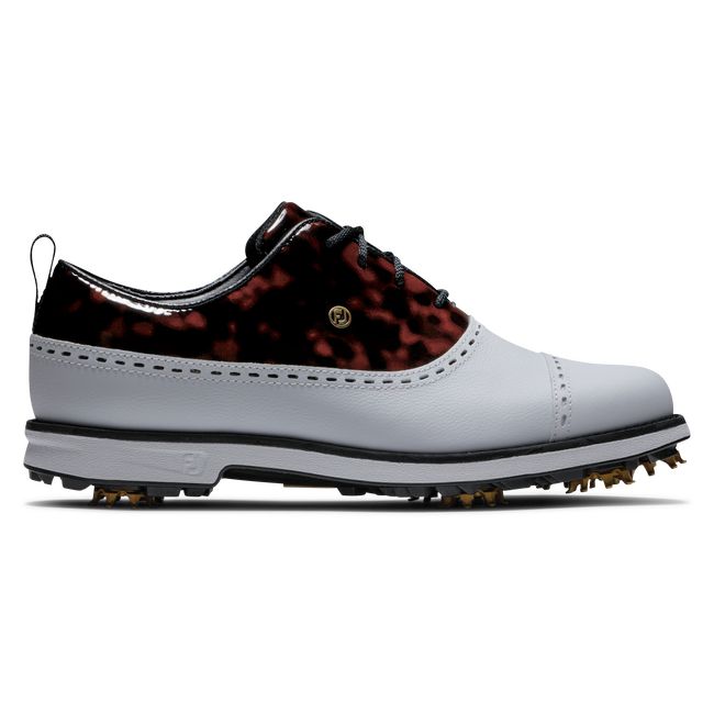 Scarpe Golf Chiodate Footjoy Premiere Series - Cap Punta Donna Bianche Nere | YNIEGUC-61