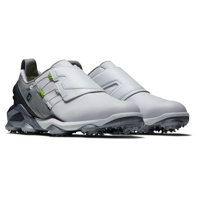 Scarpe Golf Chiodate Footjoy Tour Alpha Boa Uomo Bianche Grigie | IKDWZAB-14