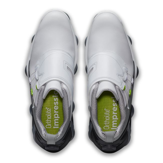 Scarpe Golf Chiodate Footjoy Tour Alpha Boa Uomo Bianche Grigie | IKDWZAB-14