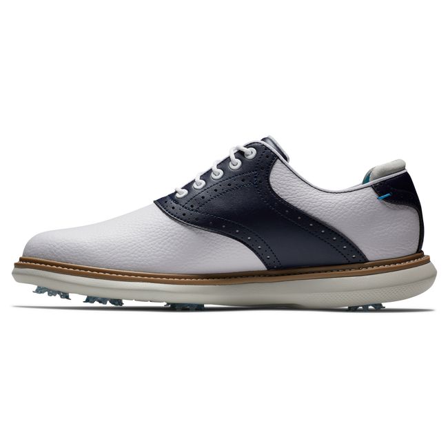 Scarpe Golf Chiodate Footjoy Traditionally Uomo Bianche Blu Marino | AYZKLIW-50