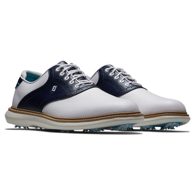 Scarpe Golf Chiodate Footjoy Traditionally Uomo Bianche Blu Marino | AYZKLIW-50