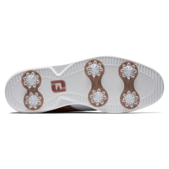 Scarpe Golf Chiodate Footjoy Traditions Donna Bianche Rosa Oro | ARJIDFK-81