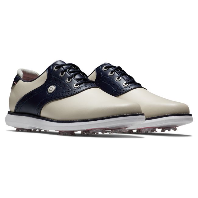 Scarpe Golf Chiodate Footjoy Traditions Donna Crema Blu Marino | LBOIQCK-64