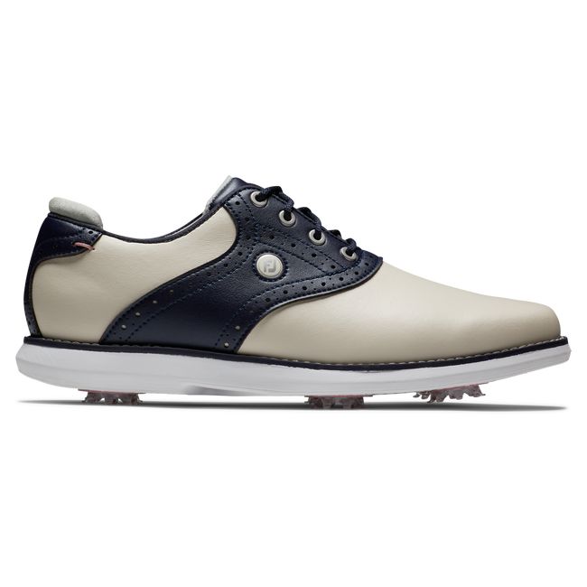 Scarpe Golf Chiodate Footjoy Traditions Donna Crema Blu Marino | LBOIQCK-64