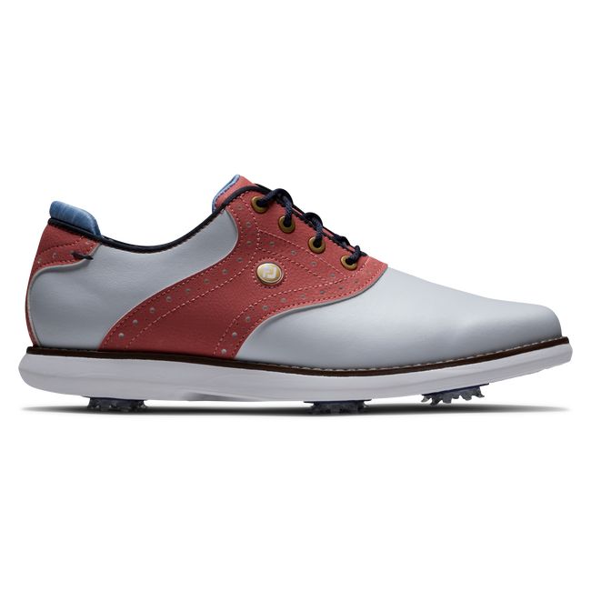 Scarpe Golf Chiodate Footjoy Traditions - Summer Classics Donna Bianche Blu | SJCOYTH-02