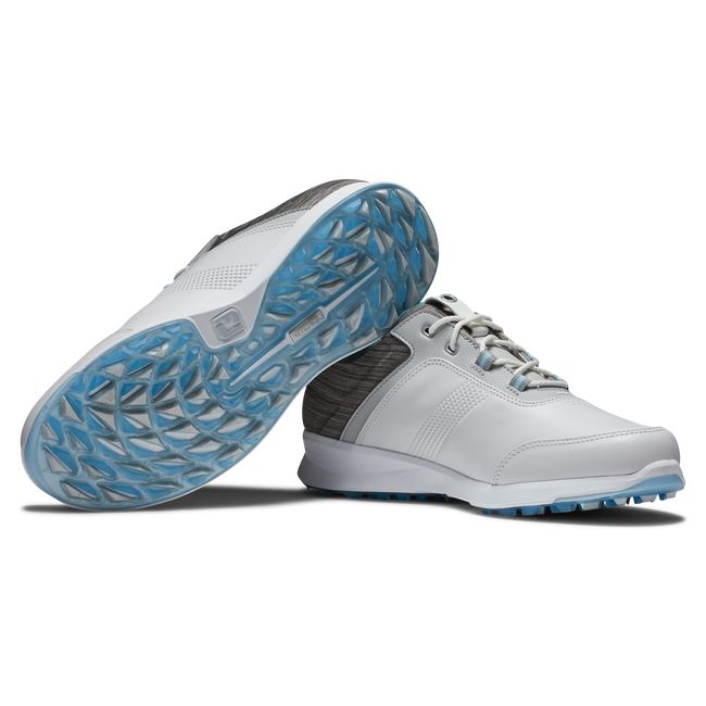 Scarpe Golf Senza Chiodate Footjoy Stratos Donna Bianche Grigie | FTVHCED-89