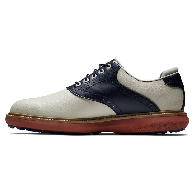 Scarpe Golf Senza Chiodate Footjoy Traditions Uomo Crema Blu Marino | VHQZPUI-60