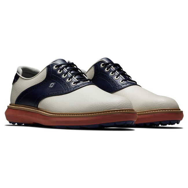 Scarpe Golf Senza Chiodate Footjoy Traditions Uomo Crema Blu Marino | VHQZPUI-60