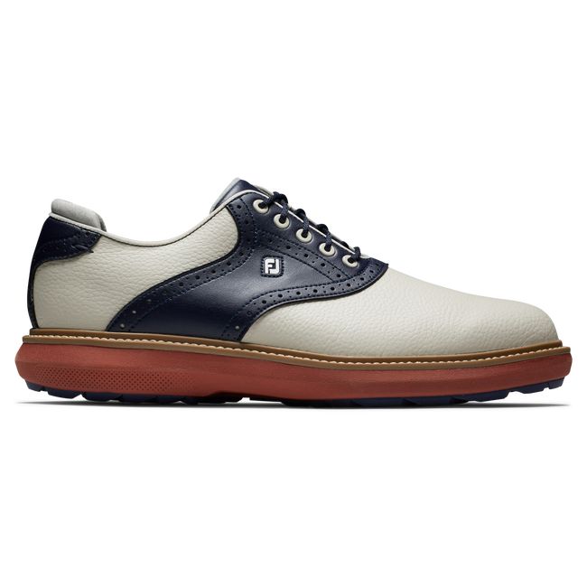 Scarpe Golf Senza Chiodate Footjoy Traditions Uomo Crema Blu Marino | VHQZPUI-60